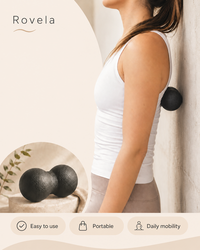 Rovela Peanut Ball used against wall for mobility